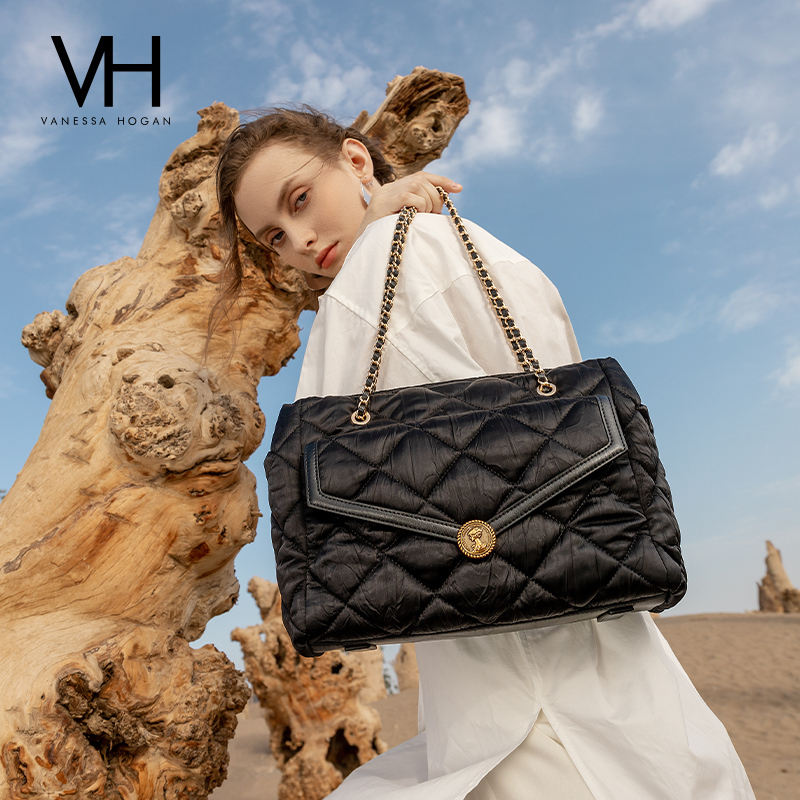 VH女包高级羽绒包丝绵单肩斜挎包