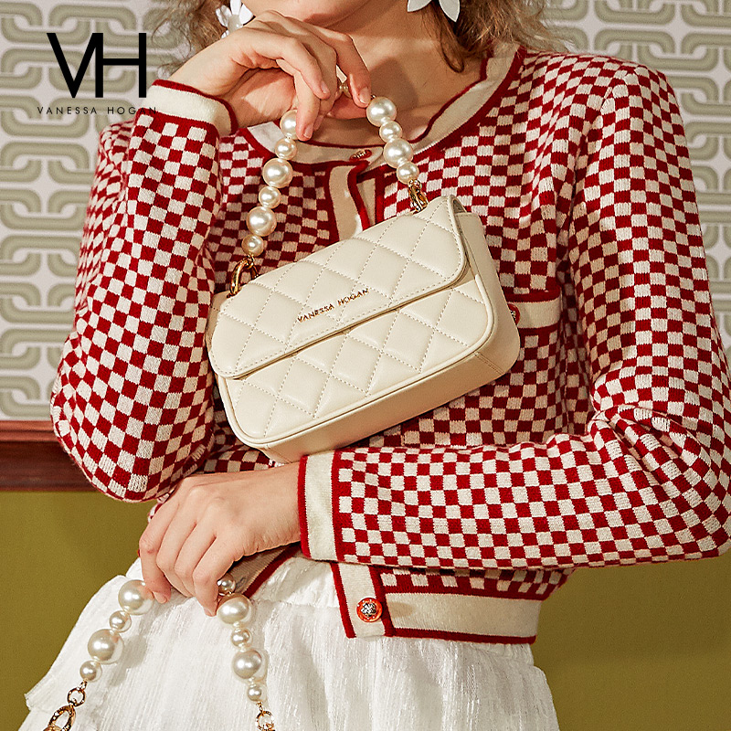 VH优雅软包时尚珍珠手提包斜挎包