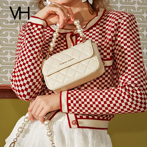 VH优雅软包时尚珍珠手提包斜挎包