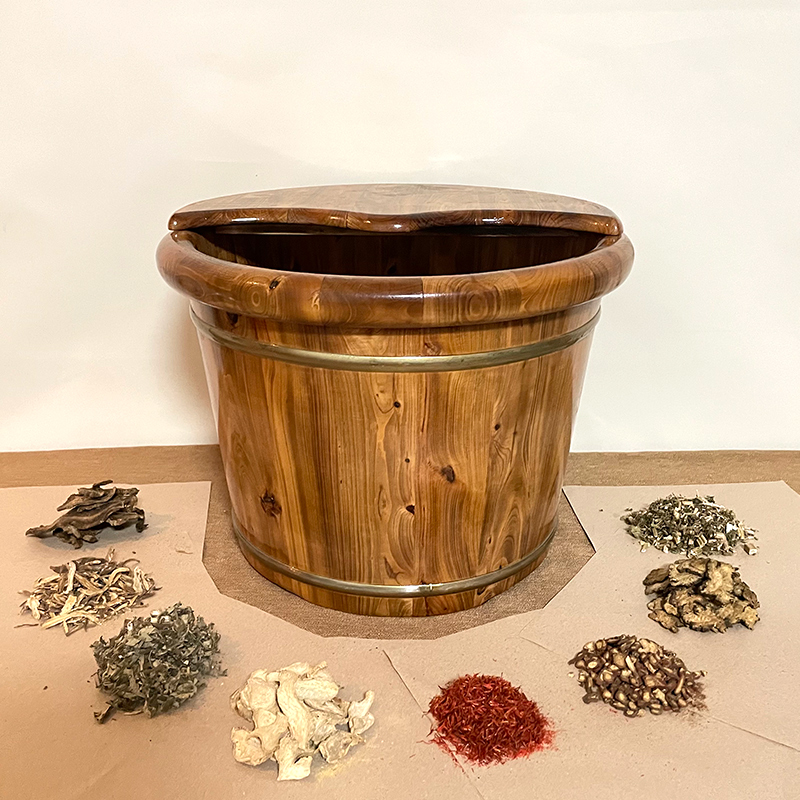 刘木与申匠碳化保温泡脚木桶过小腿木质足浴洗脚木盆木桶家用浴足