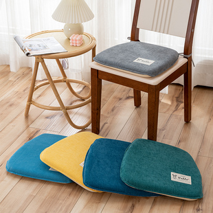 记忆棉马蹄形餐椅坐垫雪尼尔四季通用纯色餐桌垫防滑加厚