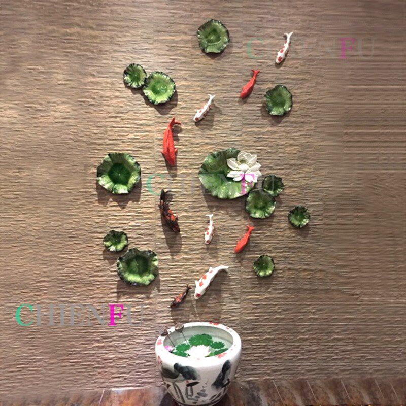 创意立体陶瓷鱼挂件挂饰挂墙上壁挂鱼壁饰墙面装饰品墙饰