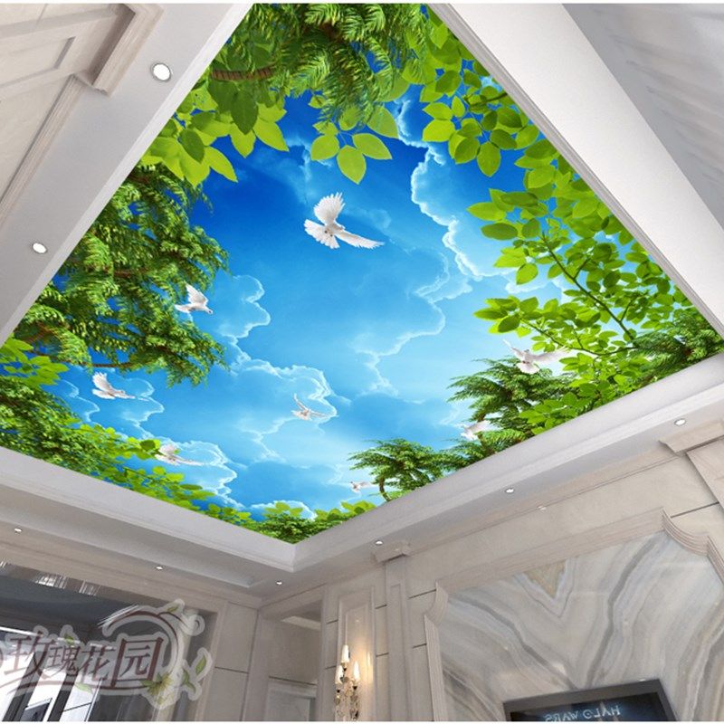 蓝天白云纸天空d立体风景壁画天板吊顶自粘墙纸墙背胶壁纸,家居饰品,软装墙贴,淘宝优惠券,粉丝福利购,淘宝优惠卷