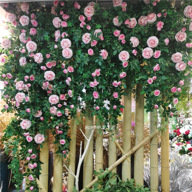 仿真牡丹玫瑰花藤蔷薇栀子吊花门头遮挡墙壁装饰假花藤条造景植物