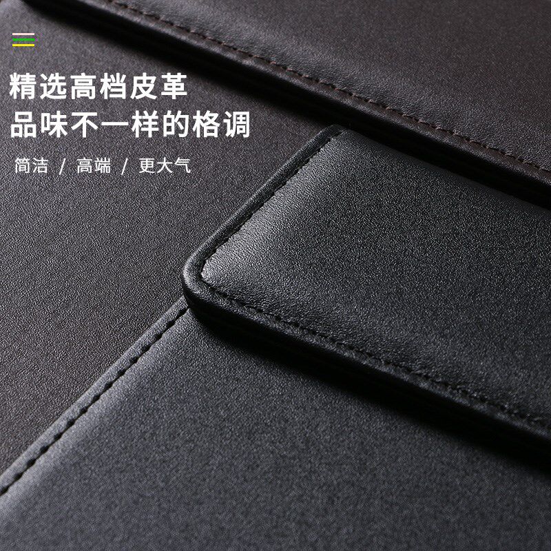 皮革磁性会议文件夹商务办公写字垫酒店便签夹杯垫
