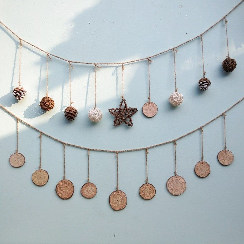 木片松果藤球挂饰墙面装饰民宿客栈幼儿园创意壁挂森系环创挂件,家居饰品,壁饰,淘宝优惠券,粉丝福利购,淘宝优惠卷