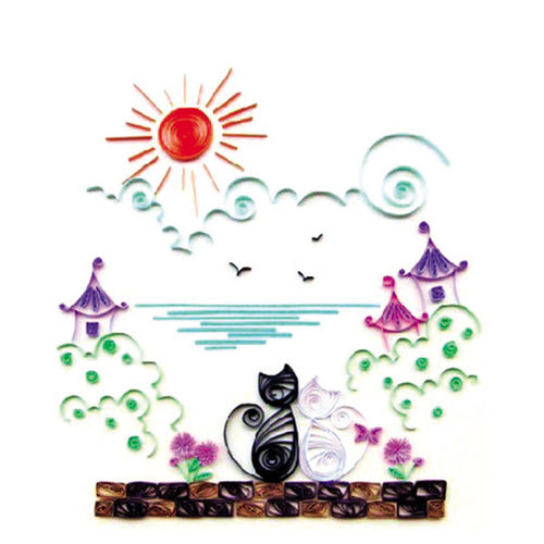 衍纸装材料包初学者送画相框手工小学生底稿图衍纸画工具装