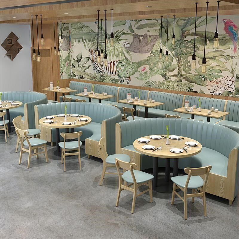 卡座桌椅奶茶咖啡甜品汉堡火锅店商用靠墙沙发