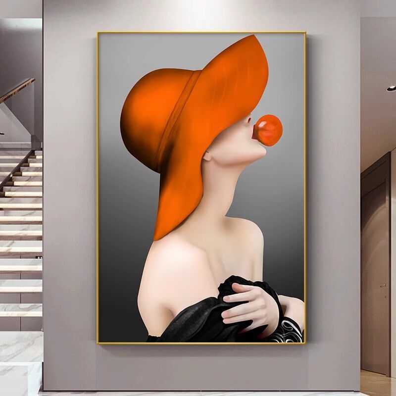 奶油风客厅落地画创意物沙发背景墙装饰画艺术挂画玄关大幅壁画