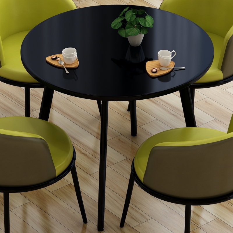 现代小圆桌子接待创意休闲洽谈桌椅咖啡餐桌方形茶几单桌