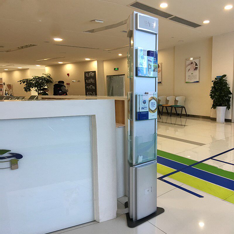 银行三面旋转资料架落地杂志架折页宣传单页展示架三折页宣传册