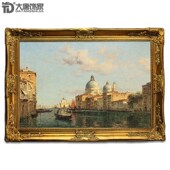 手绘欧式 饰画手工玄关挂画印象威尼斯油画水城建筑风景N 客厅装