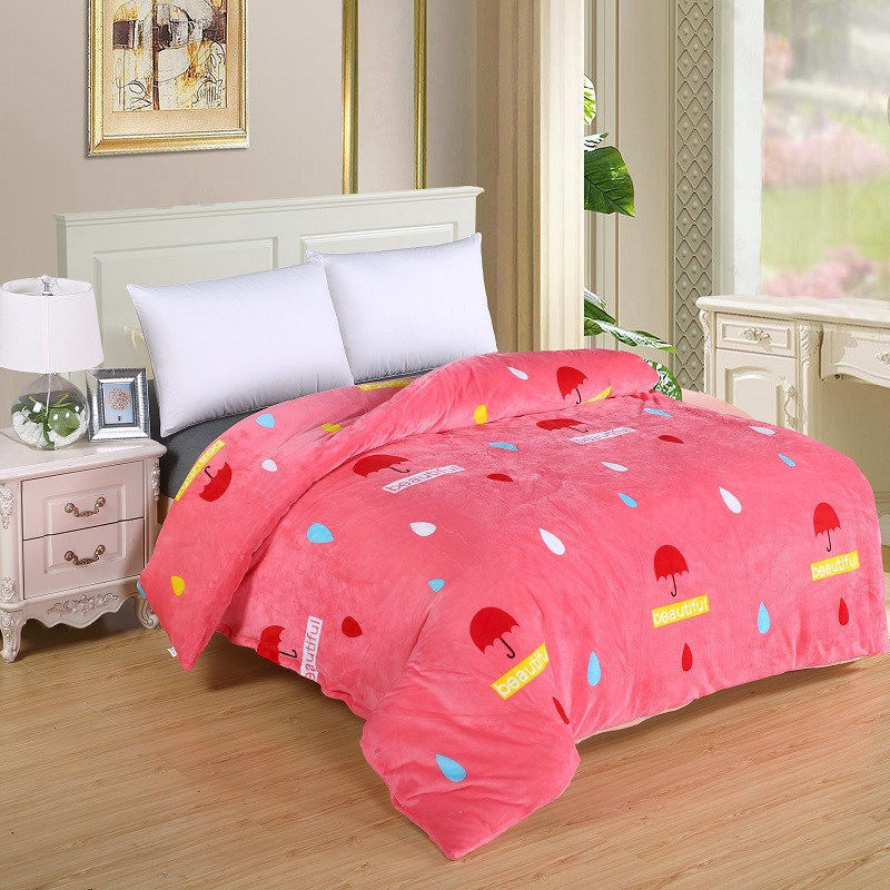 加厚法兰绒保暖被珊瑚绒单件加绒单人面绒冬季学生毛绒被罩