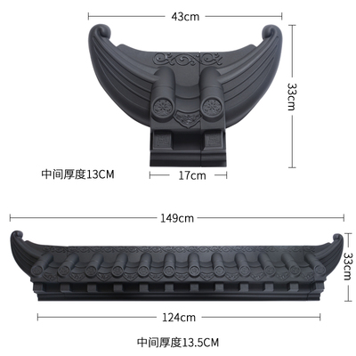 树脂瓦门屋顶古建一体屋檐徽派装饰塑料瓦片琉璃中