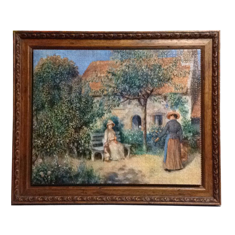 1000片拼图框欧式古典画框定制拼图框架复古拼图相框纹理画框制作