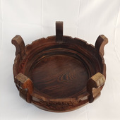 瓶盆鱼缸木座 整装 实木鸡翅木水缸底座 明古典卯榫框架结构