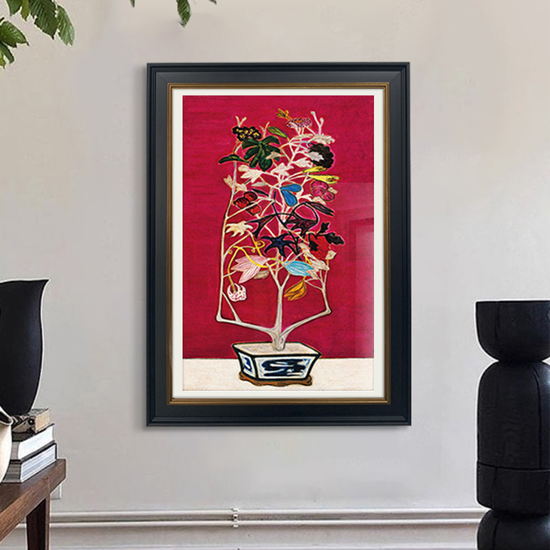 中古风玄关装饰画法式复古客厅挂画常F玉中国风小众艺术世界名油图片