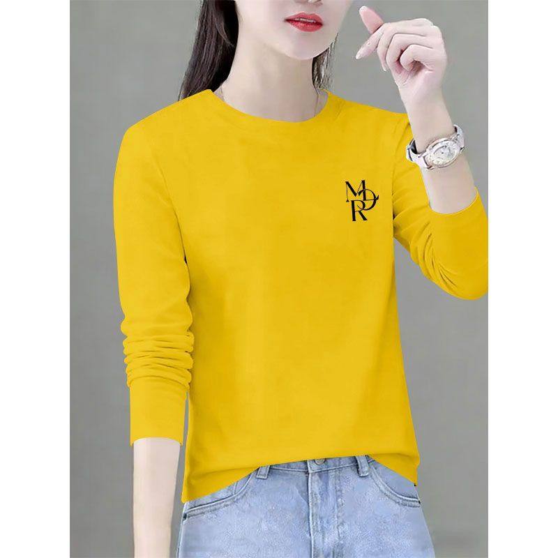 纯棉长袖大码t恤女春秋新款印花宽松显瘦休闲洋气时尚上衣打底衫