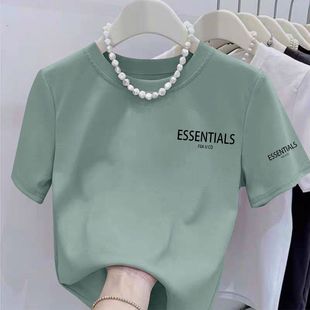 纯棉短袖潮流T恤女夏季百搭时尚减龄休闲遮肉宽松上衣汗衫