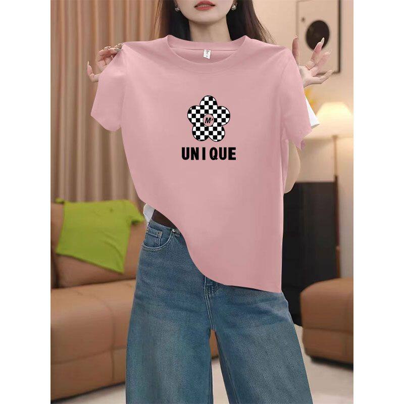 纯棉短袖潮流T恤女新款夏季设计感宽松气质遮肉时尚韩版上衣汗衫