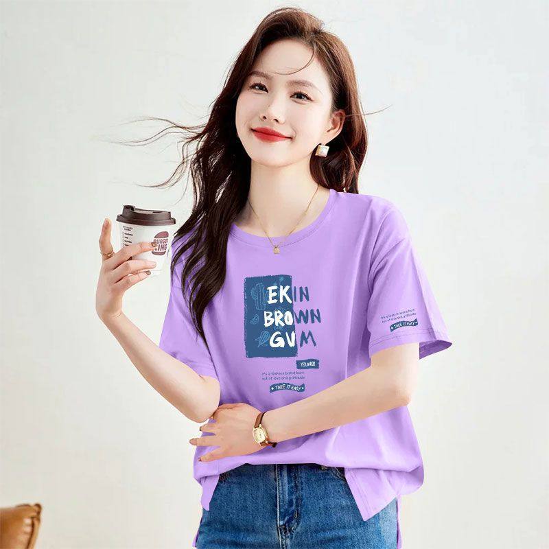 精品纯棉短袖T恤女新款爆款