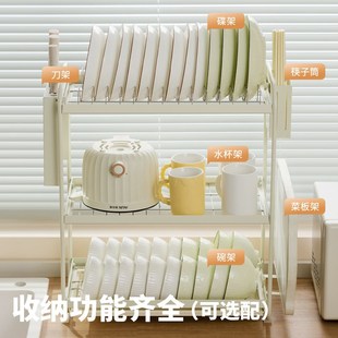 台面家用放碗盘碗筷碗碟收纳架 厨房碗架沥水架置物p架新款