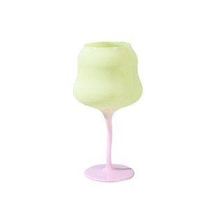 彩色中古b高脚杯子家用创意个性 喝酒酒杯 红酒杯家居装 饰摆件法式