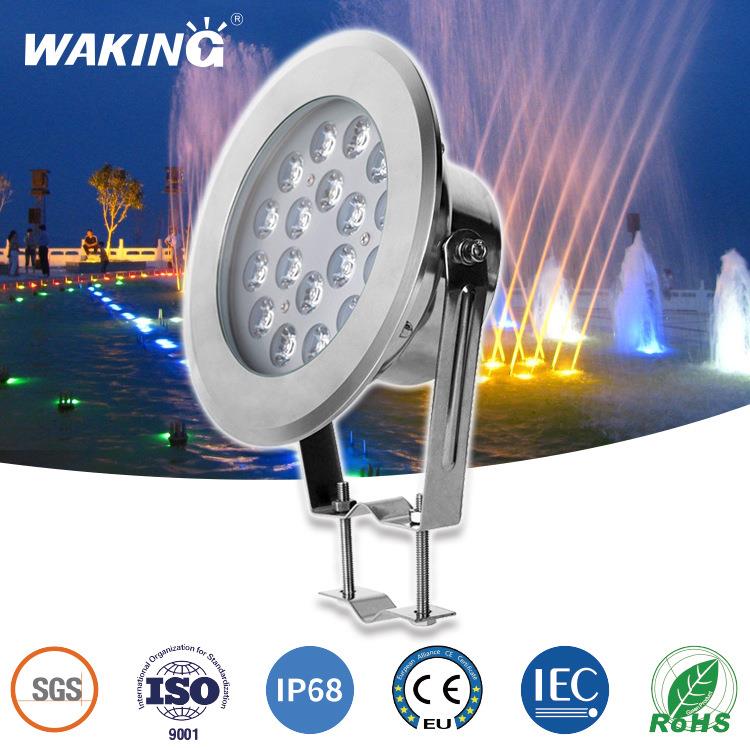 全不锈钢LED水下彩灯12V低压水底灯七彩环形喷泉灯IP68水景灯射灯