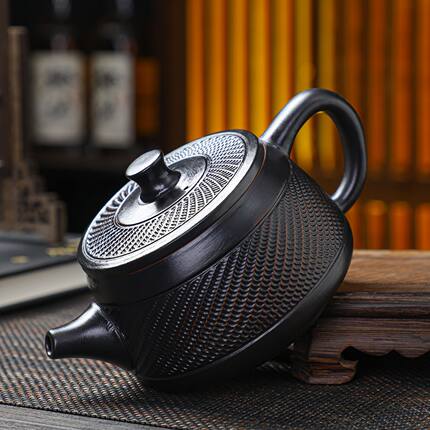 手工茶壶汉瓦壶跳刀紫砂凤鸣壶大容量紫陶家用高档茶壶手工泡茶壶