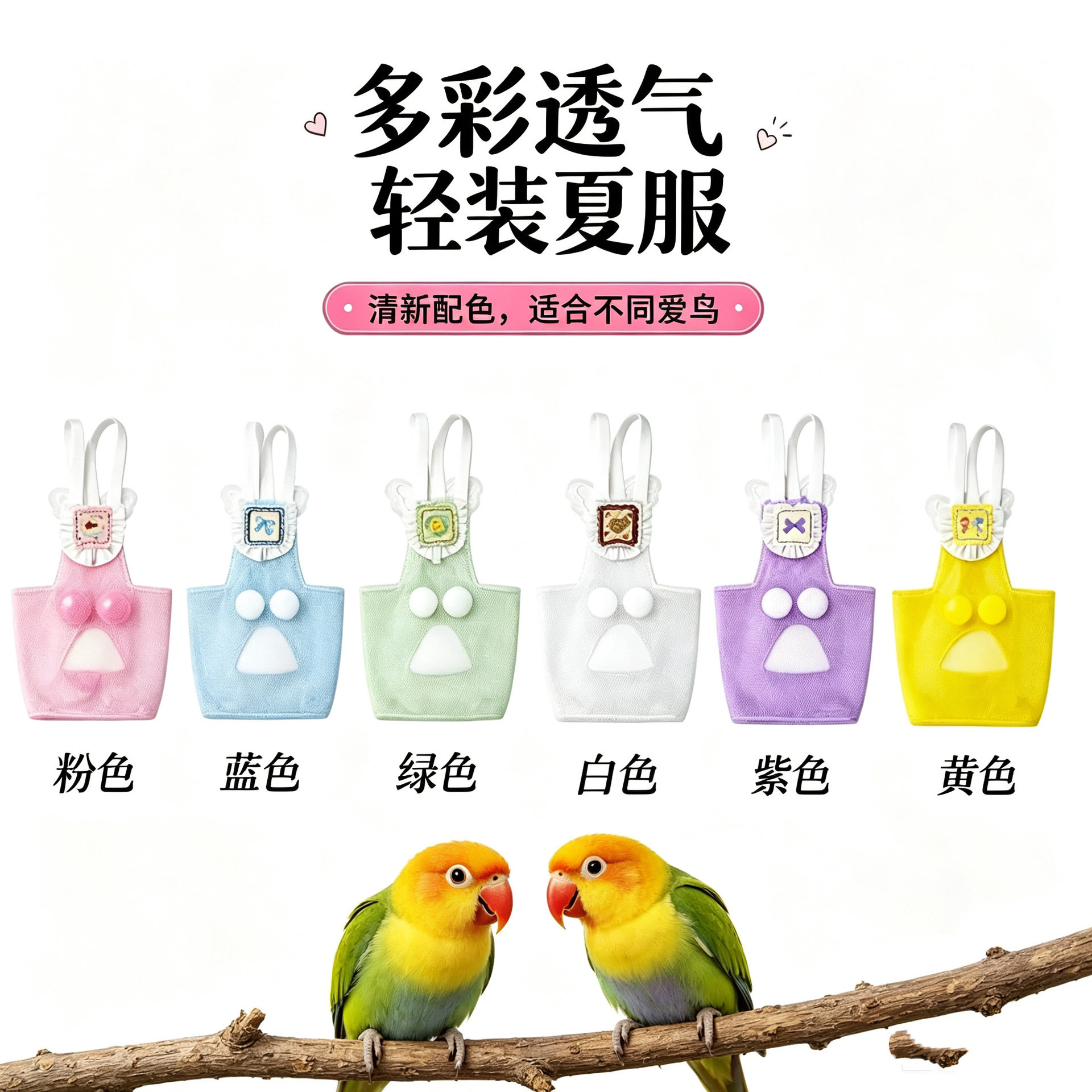 鹦鹉屎兜透气网纱防漏尿裤玄凤牡丹虎皮可水洗夏季外出鹦鹉飞行服
