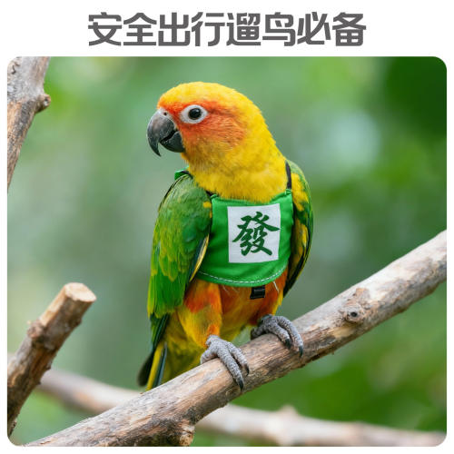 鹦鹉专用衣服背带放飞绳牵引绳外出飞行服遛鸟神器牡丹玄风背心