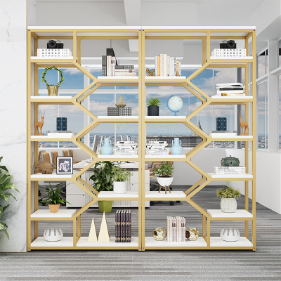 屏风隔断墙置物架办公室书架客厅玄关展示架落地花架咖啡厅装饰架