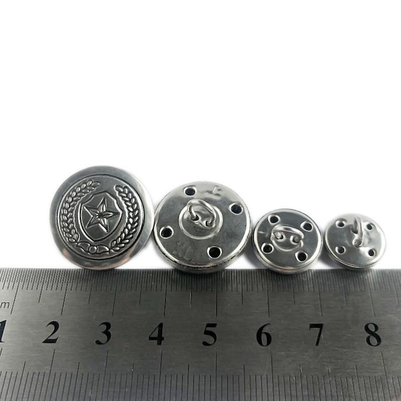 银色黑色空心字母金属保安服扣子衬衣裤子后兜四合按扣肩扣包邮