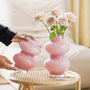 现代简约花瓶摆件l客厅插花玻璃高级感中古复古法式ins风餐桌装饰