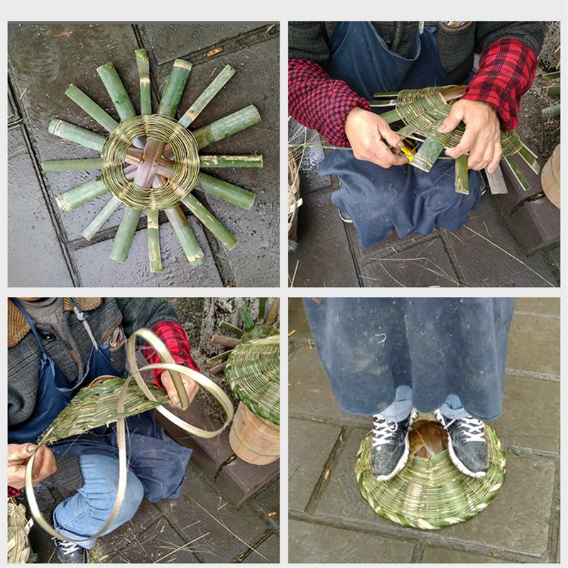 香椿树蒸饭木桶蒸笼布手工u椿芽大小桶饭竹编底子盖竹筒饭家用包