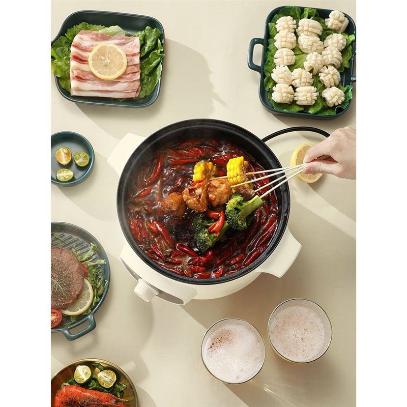 蒸炒煎煮一体锅学生宿舍电煮u锅家用2一3人网红家用厨房煮面锅火