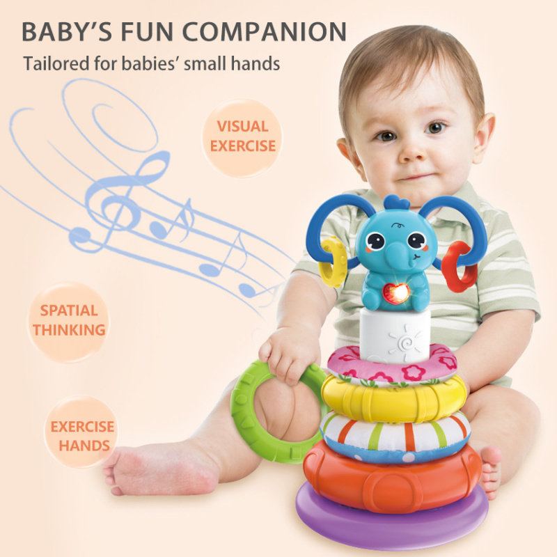 婴幼儿叠叠乐音乐彩虹塔套圈儿童早教益智叠叠圈蒙特梭利玩具,玩具/童车/益智/积木/模型,叠叠圈/叠套玩具,淘宝优惠券,粉丝福利购,淘宝优惠卷