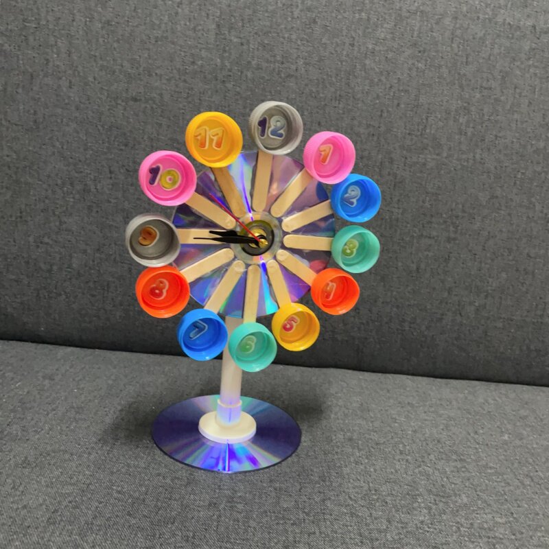 科技环保变废为宝小制作瓶盖光盘时钟社区团建手工活动diy材料包