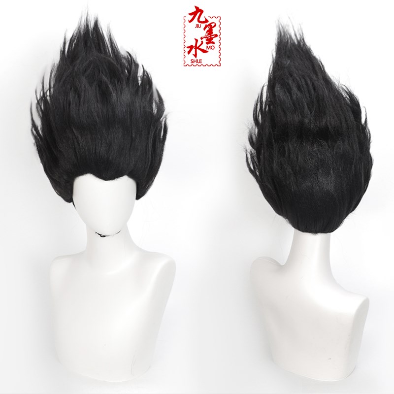 【九墨水】 魔化成年哪吒cos假发冲天大背头黑色造型咤儿