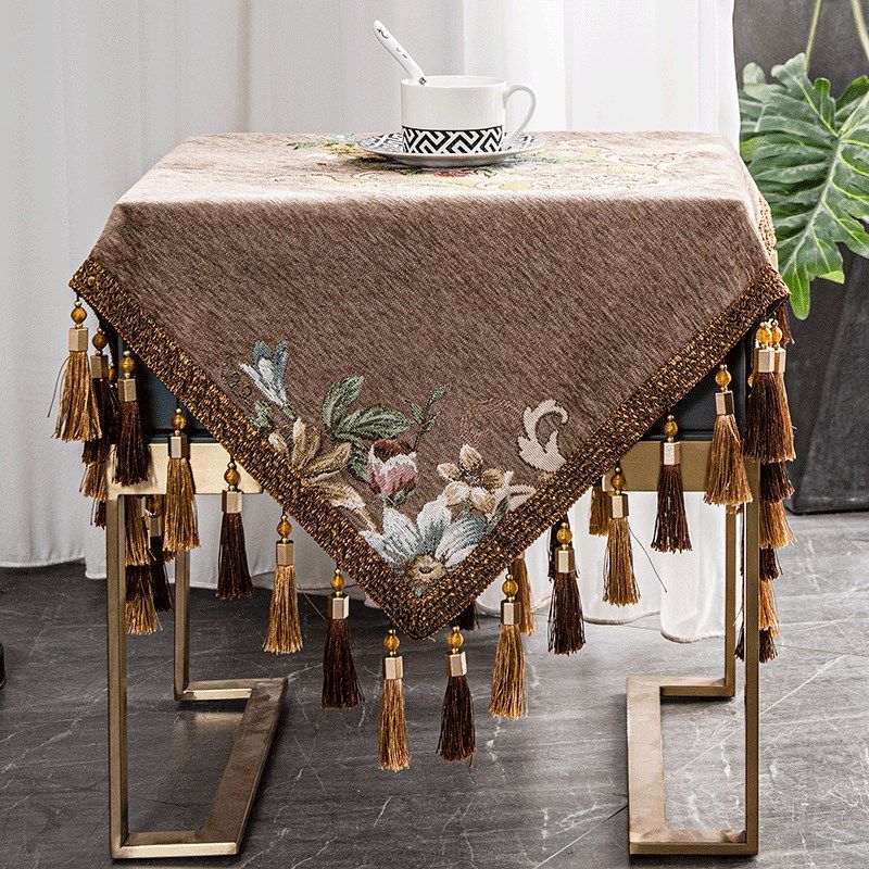 方桌布床头柜盖巾欧式雪尼尔小方巾冰H箱电视机洗衣机微波炉防尘,居家布艺,桌布,淘宝优惠券,粉丝福利购,淘宝优惠卷