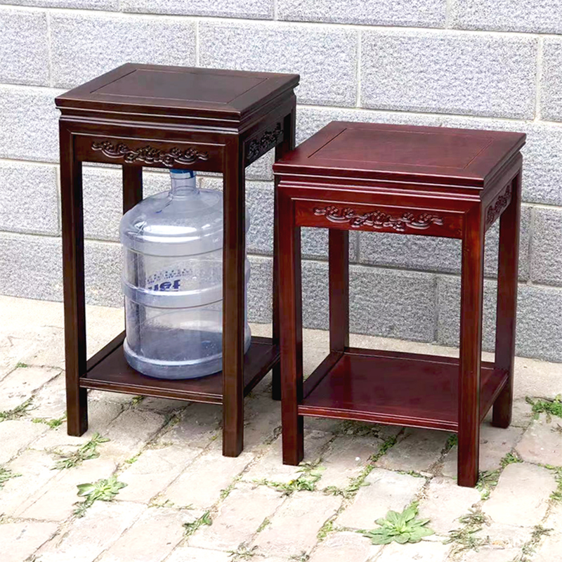 中式实木边桌长方形底座客厅奇石小茶几盆景花架简约沙发边几角几