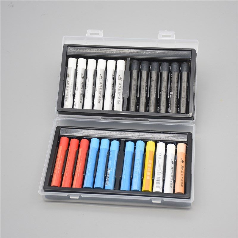 高尔乐丹可林等多种重彩棒收纳盒72色塑料L盒浓彩油画棒透明工具