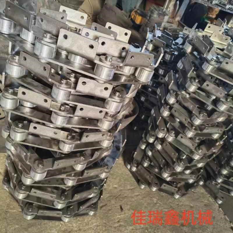 不锈钢弯板链条c2040c2082大节距带耳弯板传动链条48A双排滚子链