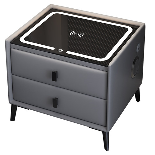 智能床头柜现代简约充电轻奢床边柜蓝牙音响简易卧室收纳柜轻奢柜