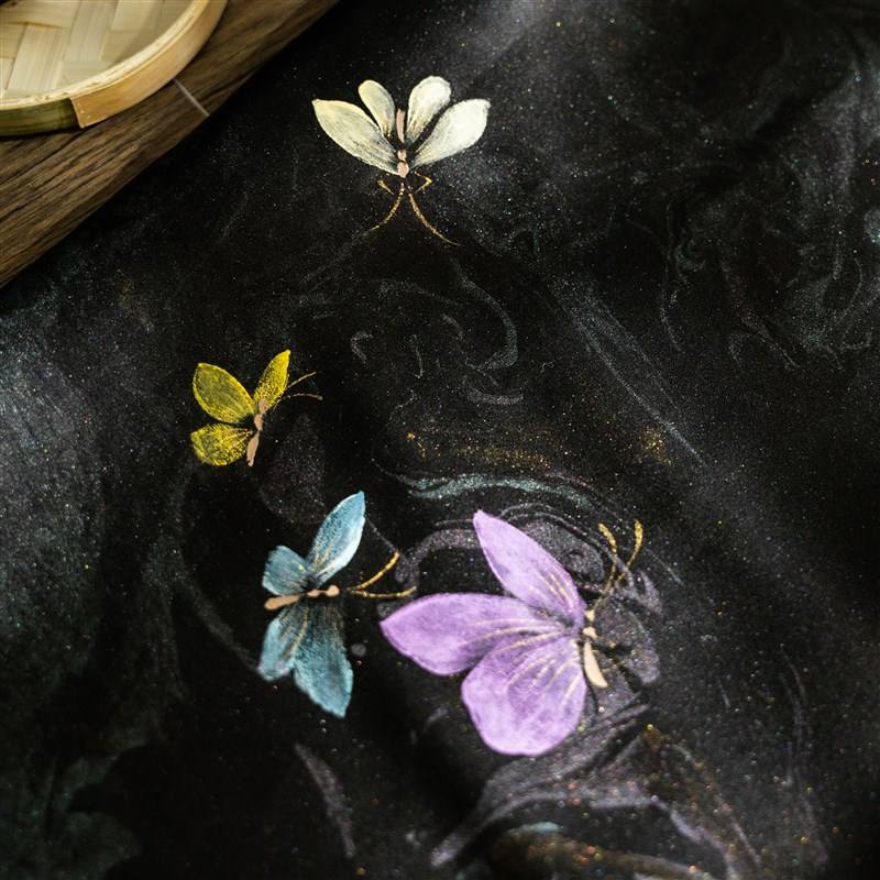 【1号车专拍】墨池手绘香云纱桑蚕丝布料裁剪后不支持7天无理由