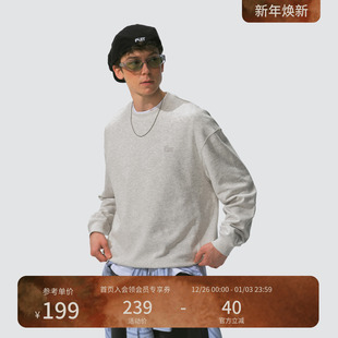 瞬时山野Monterest山系户外休闲基础圆领宽松刺绣logo长袖 t恤卫衣