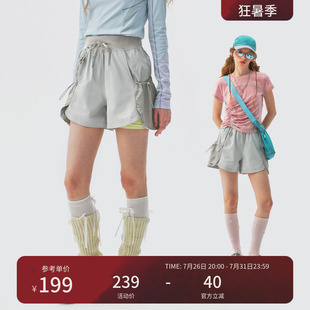 瞬时山野Monterest户外C6防泼水轻量透气四面弹徒步高腰短裤女款