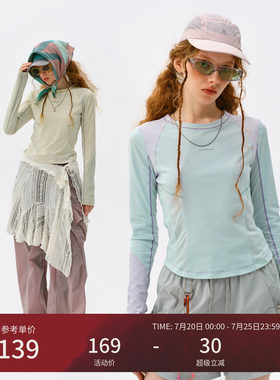 瞬时山野Monterest户外吸湿速干衣抗菌打底衫修身运动长袖T恤女