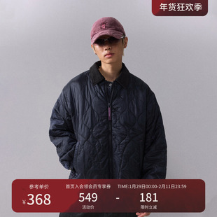 瞬时山野Monterest复古翻领宽松廓形外绗缝教练休闲夹克棉衣棉服