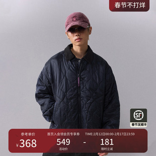 瞬时山野Monterest复古翻领宽松廓形外绗缝教练休闲夹克棉衣棉服